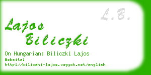 lajos biliczki business card